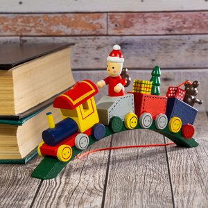 Деревянная елочная игрушка-статуэтка Поезд с Сантой - Краски Детства 17 см, подвеска Breitner фото 3