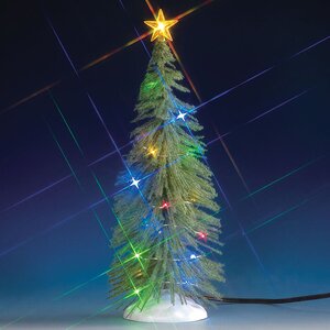 Статуэтка Елочка со звездой с разноцветными огоньками хамелеон , 26*11 см, подсветка, батарейки Lemax фото 1
