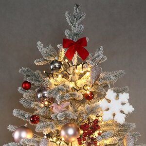 Искусственная елка с гирляндой и игрушками Финская: Зимняя Ягода заснеженная 210 см, 700 теплых белых LED, контроллер, ЛИТАЯ 100% Winter Deco фото 2