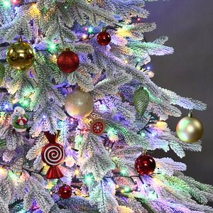Искусственная елка с гирляндой и игрушками Финская: Сладости и Радости заснеженная 210 см, 700 разноцветных LED, контроллер, ЛИТАЯ 100% Winter Deco фото 5