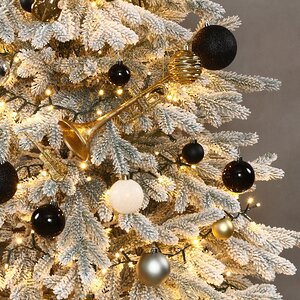 Искусственная елка с гирляндой и игрушками Финская: Christmas Jazz заснеженная 210 см, 700 теплых белых LED, контроллер, ЛИТАЯ 100% Winter Deco фото 4