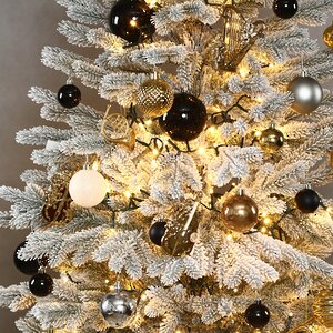 Искусственная елка с гирляндой и игрушками Финская: Christmas Jazz заснеженная 180 см, 540 теплых белых LED, контроллер, ЛИТАЯ 100% Winter Deco фото 6