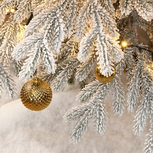 Искусственная елка с гирляндой и игрушками Финская: Christmas Jazz заснеженная 180 см, 540 теплых белых LED, контроллер, ЛИТАЯ 100% Winter Deco фото 9