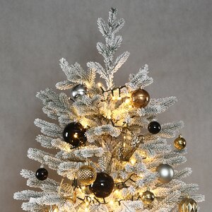 Искусственная елка с гирляндой и игрушками Финская: Christmas Jazz заснеженная 210 см, 700 теплых белых LED, контроллер, ЛИТАЯ 100% Winter Deco фото 7