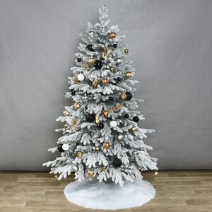 Искусственная елка с гирляндой и игрушками Финская: Christmas Jazz заснеженная 210 см, 700 холодных белых LED, контроллер, ЛИТАЯ 100% Winter Deco фото 11