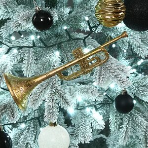 Искусственная елка с гирляндой и игрушками Финская: Christmas Jazz заснеженная 180 см, 540 холодных белых LED, контроллер, ЛИТАЯ 100% Winter Deco фото 3