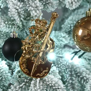 Искусственная елка с гирляндой и игрушками Финская: Christmas Jazz заснеженная 180 см, 540 холодных белых LED, контроллер, ЛИТАЯ 100% Winter Deco фото 6