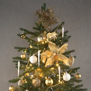 Искусственная елка с гирляндой и игрушками Финская: Золушка 180 см, 540 теплых белых LED, контроллер, ЛИТАЯ 100% Winter Deco фото 4