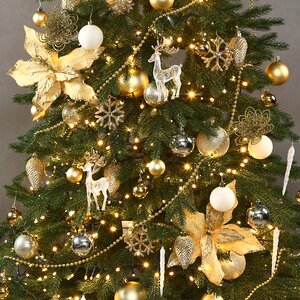 Искусственная елка с гирляндой и игрушками Финская: Золушка 210 см, 700 теплых белых LED, контроллер, ЛИТАЯ 100% Winter Deco фото 2