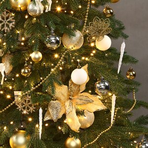 Искусственная елка с гирляндой и игрушками Финская: Золушка 180 см, 540 теплых белых LED, контроллер, ЛИТАЯ 100% Winter Deco фото 5