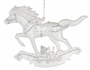Елочная игрушка "Белоснежная Лошадь", 11 см, подвеска Billiet фото 1