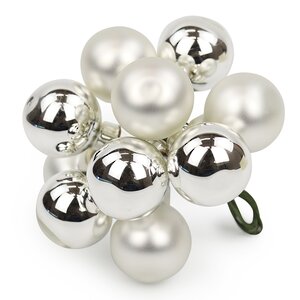 Гроздь стеклянных шаров на проволоке Minolo 2 см серебряный mix, 10 шт Christmas Deluxe фото 1