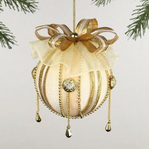 Винтажный елочный шар Fiocco Crema 10 см Christmas Deluxe фото 2