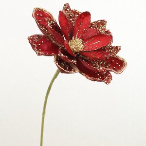 Искусственный цветок Кувшинка - Motavio Vega 56 см бордовый Christmas Deluxe фото 3