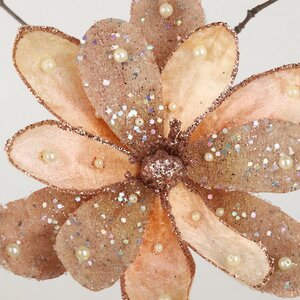 Искусственный цветок Flippo Racoti 15 см персиковый, клипса Christmas Deluxe фото 2