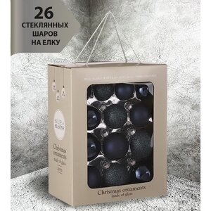 Набор стеклянных шаров Blanchett - Blue Profondo 5-7 см, 26 шт Christmas Deluxe фото 3