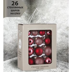 Набор стеклянных шаров Blanchett - Rosa Fascino 5-7 см, 26 шт Christmas Deluxe фото 3