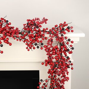 Декоративная гирлянда с красными ягодами Редберри 260 см, заснеженная Christmas Deluxe фото 1