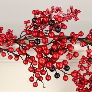 Декоративная гирлянда с красными ягодами Редберри 260 см, заснеженная Christmas Deluxe фото 2