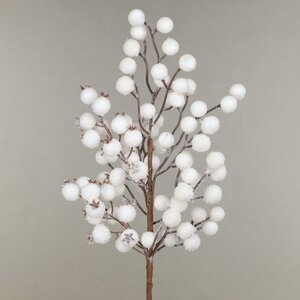 Декоративная ветка с белыми ягодами White Berry 36 см Christmas Deluxe фото 1
