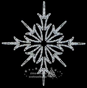 Макушка Снежинка уличная Экспо холодная белая, 180 см, LED дюралайт Царь Елка фото 1