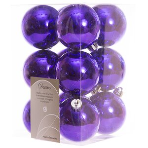 Набор пластиковых глянцевых шаров 6 см фиолетовый бархат, 12 шт Kaemingk/Winter Deco фото 2