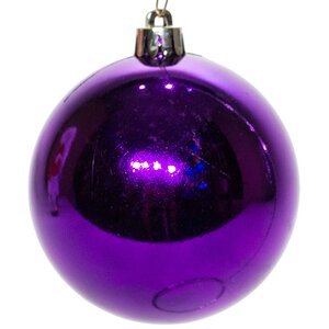 Набор пластиковых глянцевых шаров Фиолетовый 8 см, 6 шт, 2 сорт Kaemingk фото 2