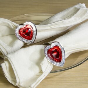 Кольцо для салфетки Красный Агат - сердце 4 шт, 4 см Billiet фото 4