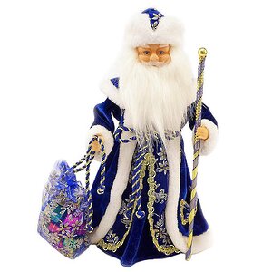 Игрушка музыкальная Дед Мороз в синем кафтане 40 см на батарейках Новогодняя Сказка фото 1