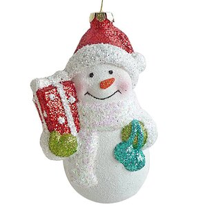 Елочная игрушка Снеговик 12 см, пластик, подвеска Новогодняя Сказка фото 1