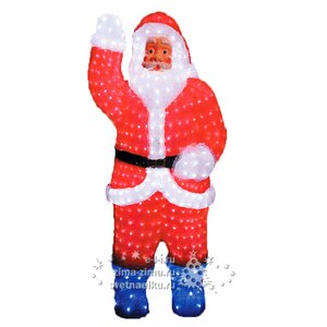 Дед Мороз акриловый светящийся, 120 см, уличный, акрил, 600 холодных белых LED ламп Царь Елка фото 1