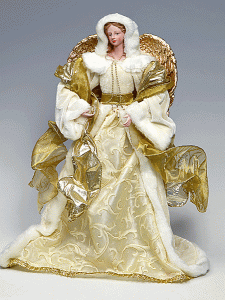 Ангел в бело-золотом платье, 60см