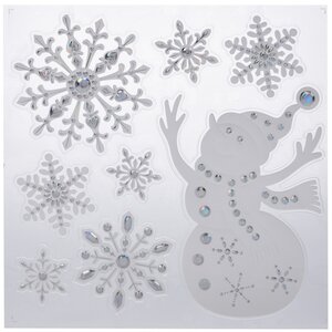 Наклейки для окон со стразами Снежные Чудеса - Снеговик 38*28 см Koopman фото 1
