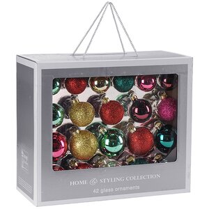 Набор стеклянных шаров Рождественский Чемоданчик mix, 42 шт Koopman фото 1