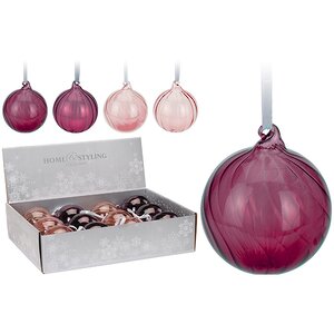 Набор стеклянных шаров Розовые Лепестки 8 см, 12 шт Koopman фото 1
