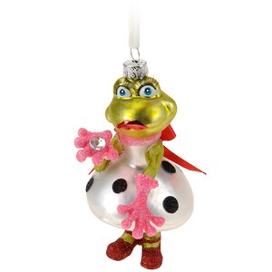 Елочная игрушка Модная Зверушка Лягушка-Невеста 13 см, стекло, подвеска Koopman фото 1