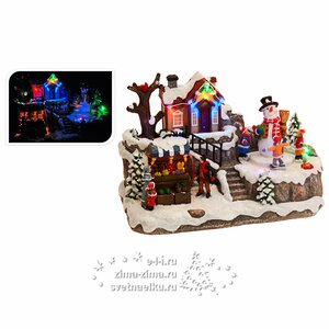 Светящаяся композиция "Новогодняя Сказка" 24x14x14,5 см, LED лампы, анимация, батарейка Koopman фото 1