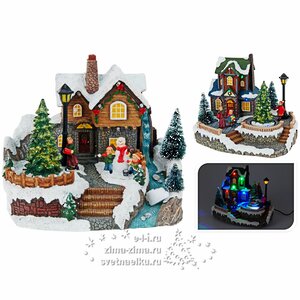 Светящаяся композиция "Рождественский Дом" 21x15x16,5 см, LED лампы, анимация, батарейка Koopman фото 1