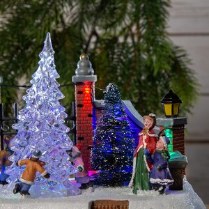 Светящаяся композиция Рождественский Двор 28*19*17 см, анимация Koopman фото 3