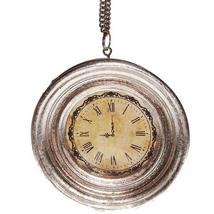 Елочное украшение Антикварные Часы 9.5 см серебряные, подвеска Goodwill фото 1
