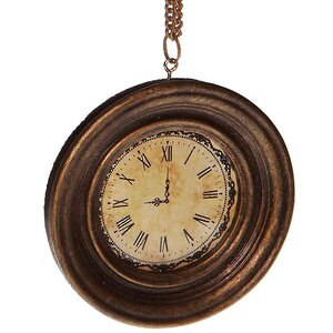 Елочное украшение Антикварные Часы 9.5 см коричневые, подвеска Goodwill фото 1
