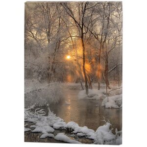 Светодиодная картина Рассвет на озере Этельна 60*40 см, на батарейках Peha фото 1