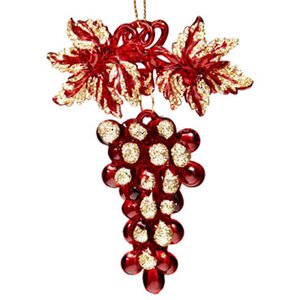 Ёлочное украшение Гроздь винограда красно-золотая, 11 см Holiday Classics фото 1