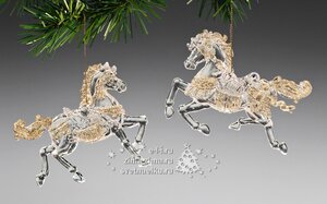 Лошадь прозрачно-золотая, 12х10 см Holiday Classics фото 1