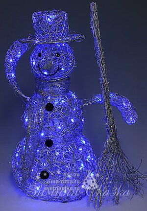 Снеговик серебряный анимационный