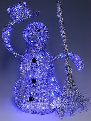 Снеговик серебряный анимационный, 91 см Holiday Classics фото 2