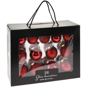 Набор стеклянных елочных шаров Rosawelle - Ruby Lipstick, 5-7 см, 26 шт Koopman фото 1