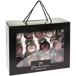 Набор стеклянных елочных шаров Rosawelle - Burgundy Pearl, 5-7 см, 26 шт Koopman фото 1