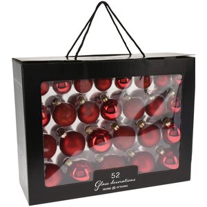 Набор стеклянных елочных шаров Rosawelle - Ruby Lipstick, 4-7 см, 52 шт Koopman фото 1