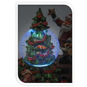Светящаяся композиция со сноуболом Санта наряжает Елку 23 см, подсветка, музыка, батарейка Koopman фото 2